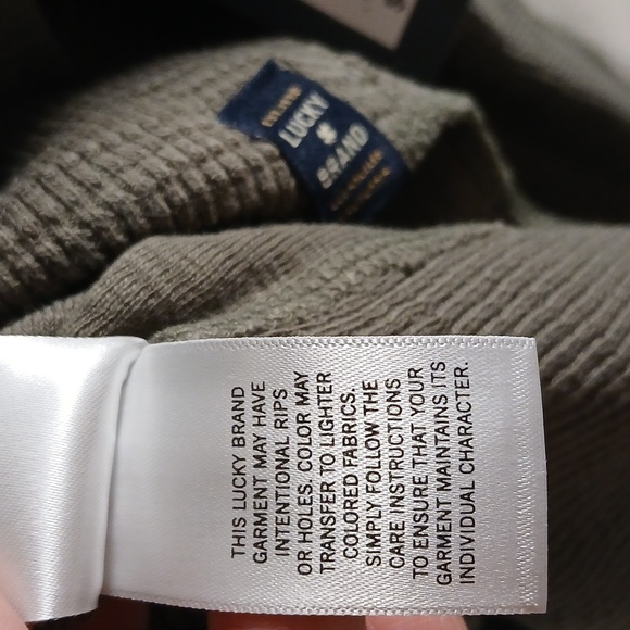 Lucky Brand Waffle Knit Thermal Long Sleeve Mens Medium Top NWT Gray - Picture 5 of 8